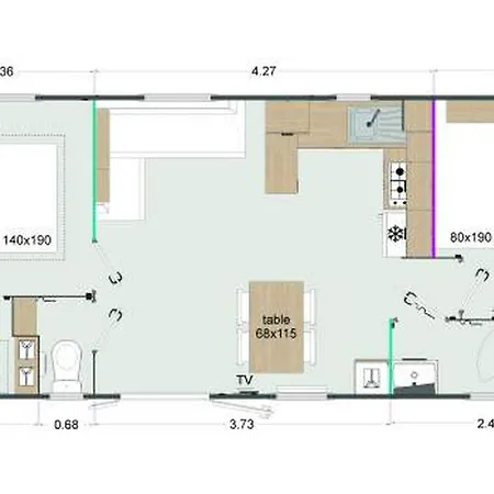 Mobil-home Climatisé - 6 Pers. - Api-1-52-2385 Monplaisant